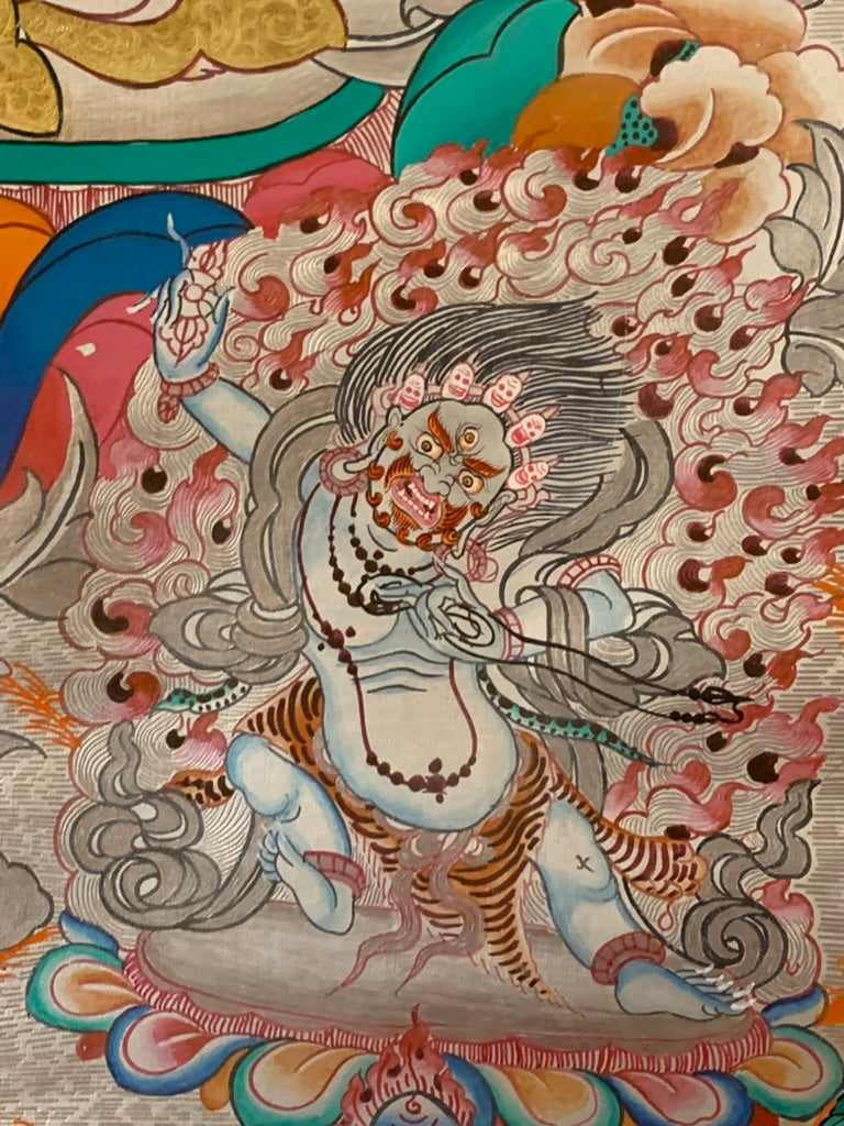 Silver Chenrezig Thangka