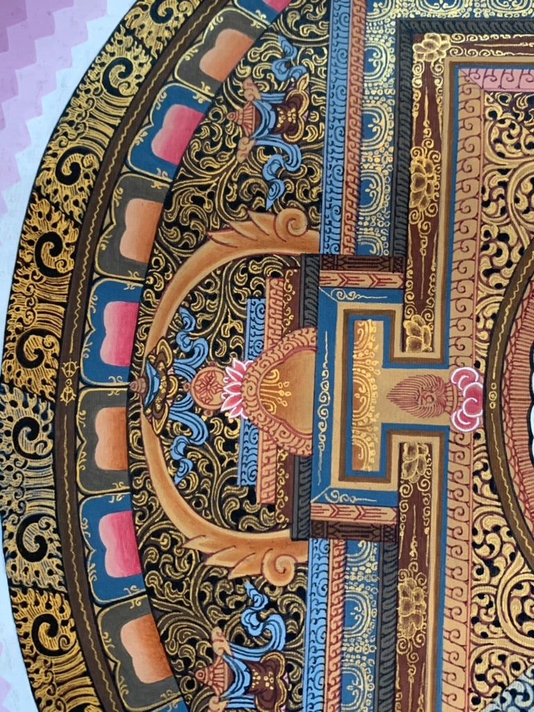 Lotus Mandala Unbrocaded Thangka
