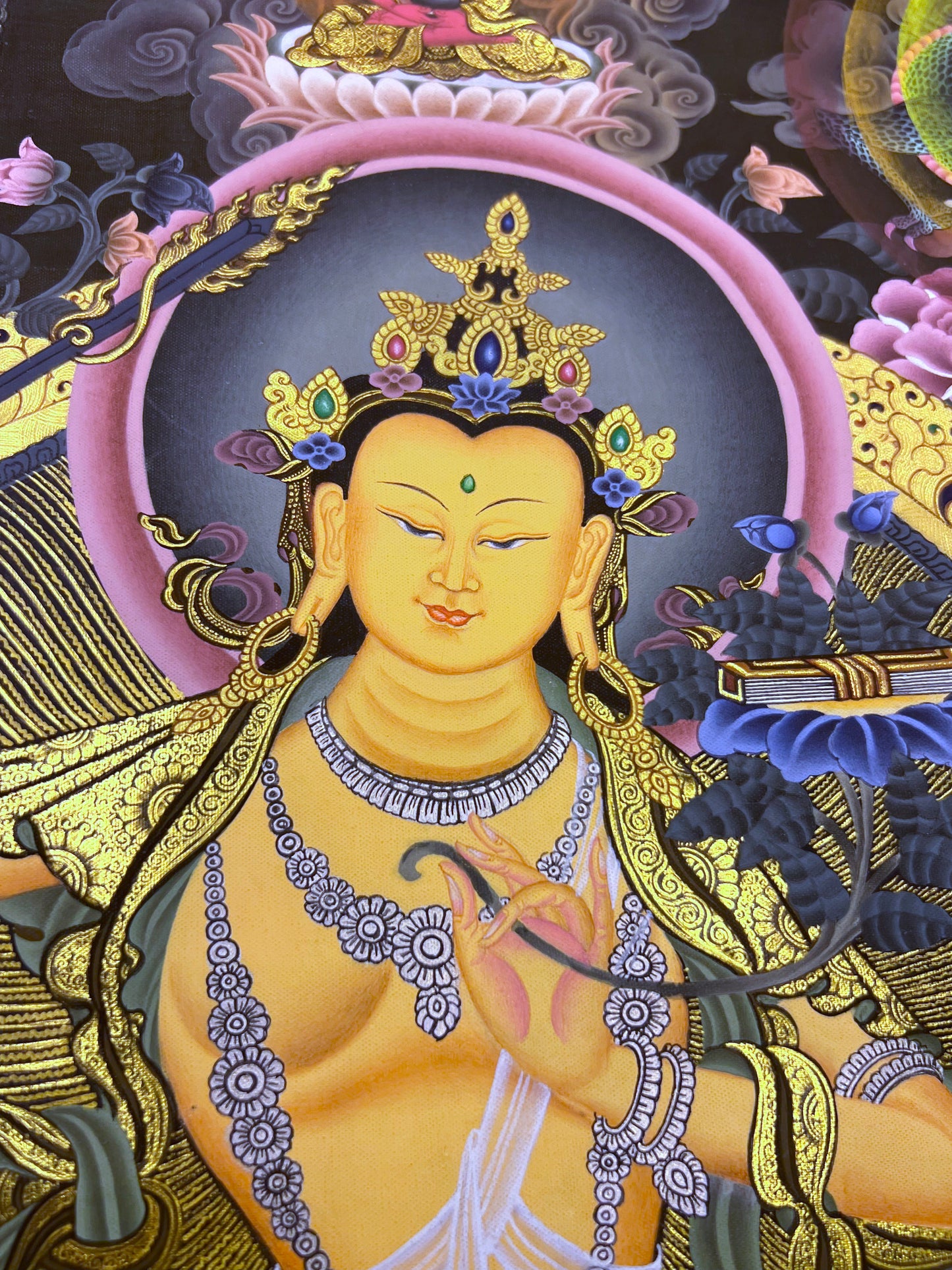 Manjushri Dragon Unbrocaded Thangka