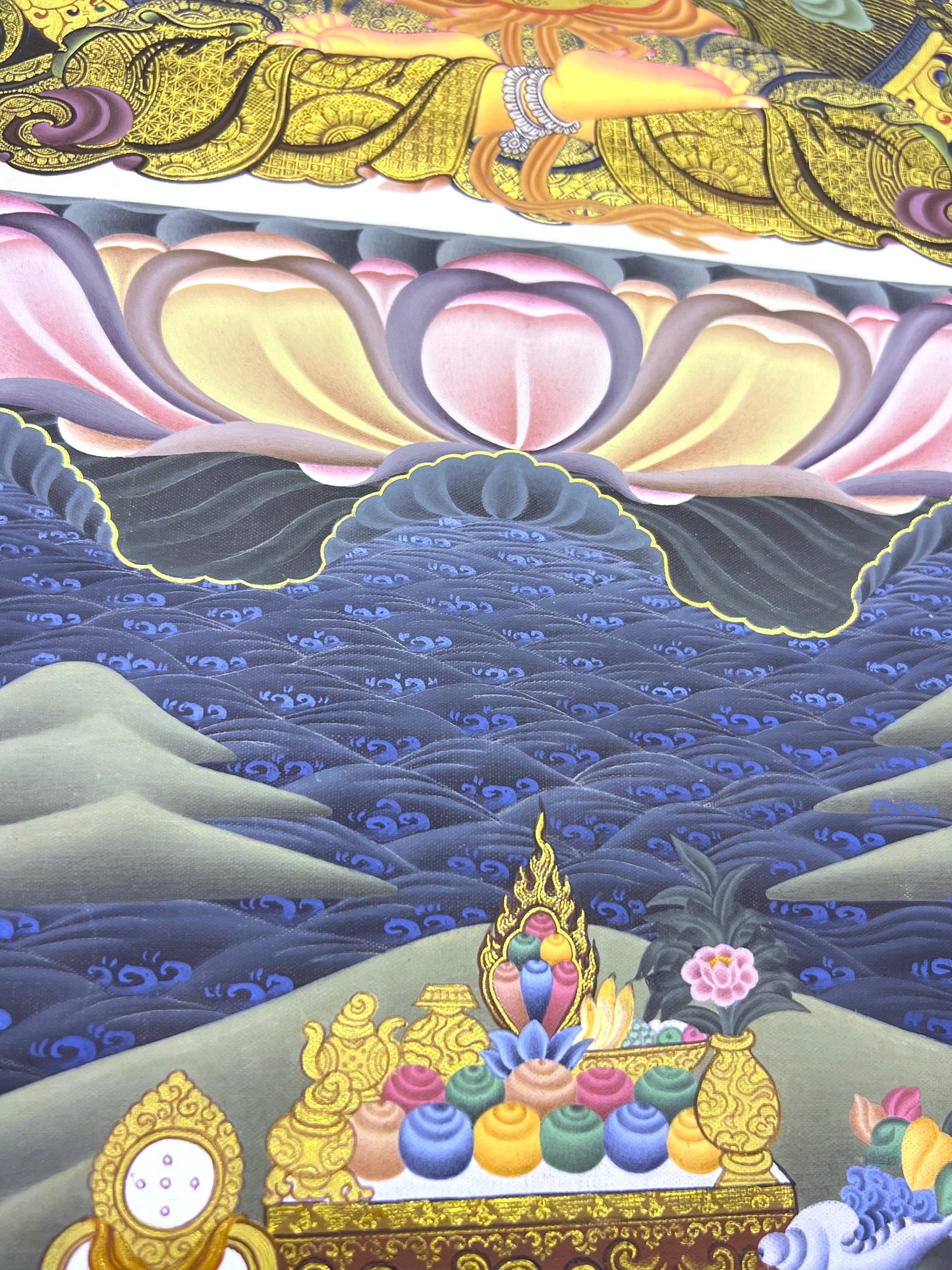 Manjushri Dragon Unbrocaded Thangka