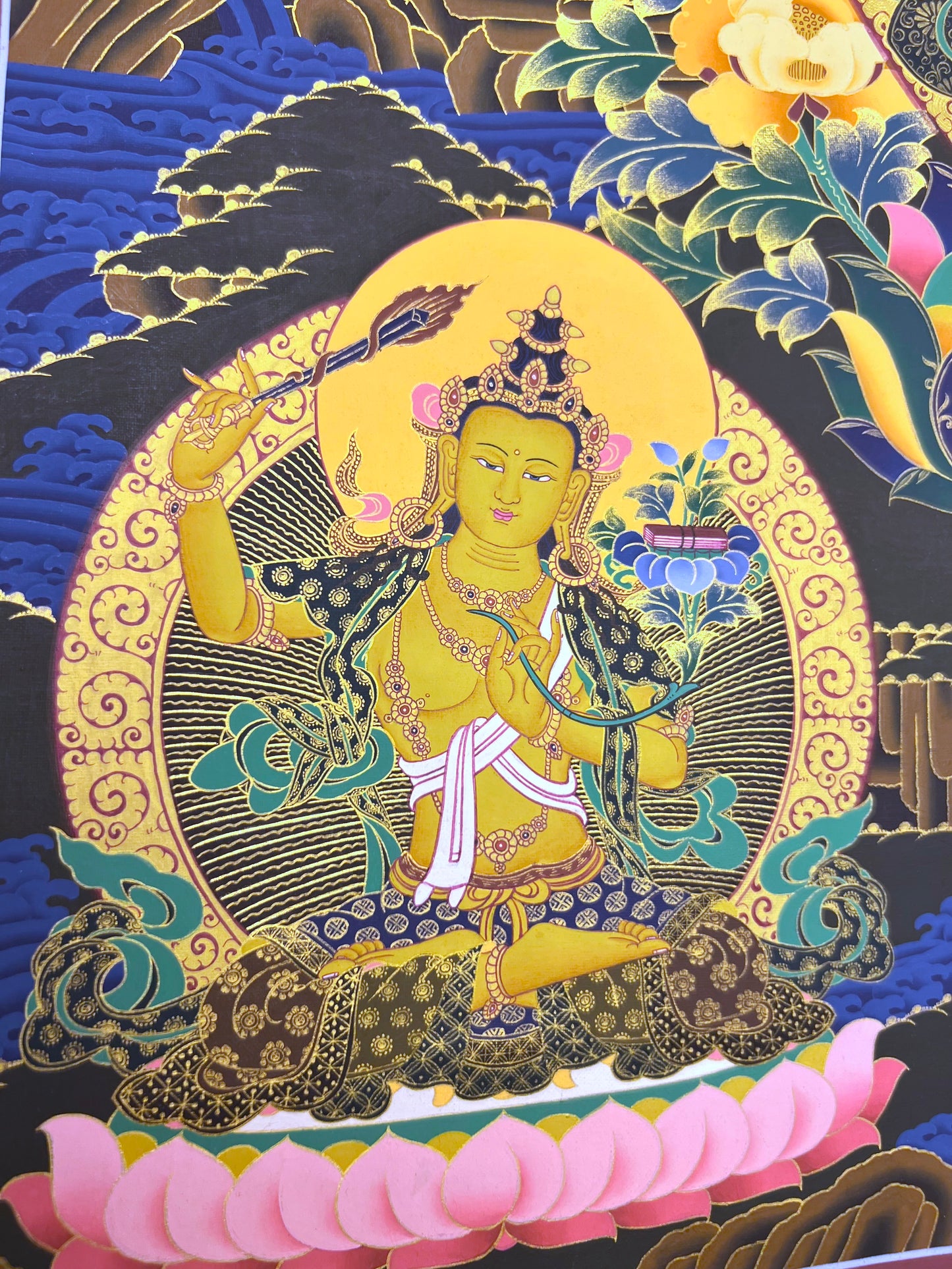 Thousand Armed Avalokiteshvara Five Dyhani Buddha Thangka