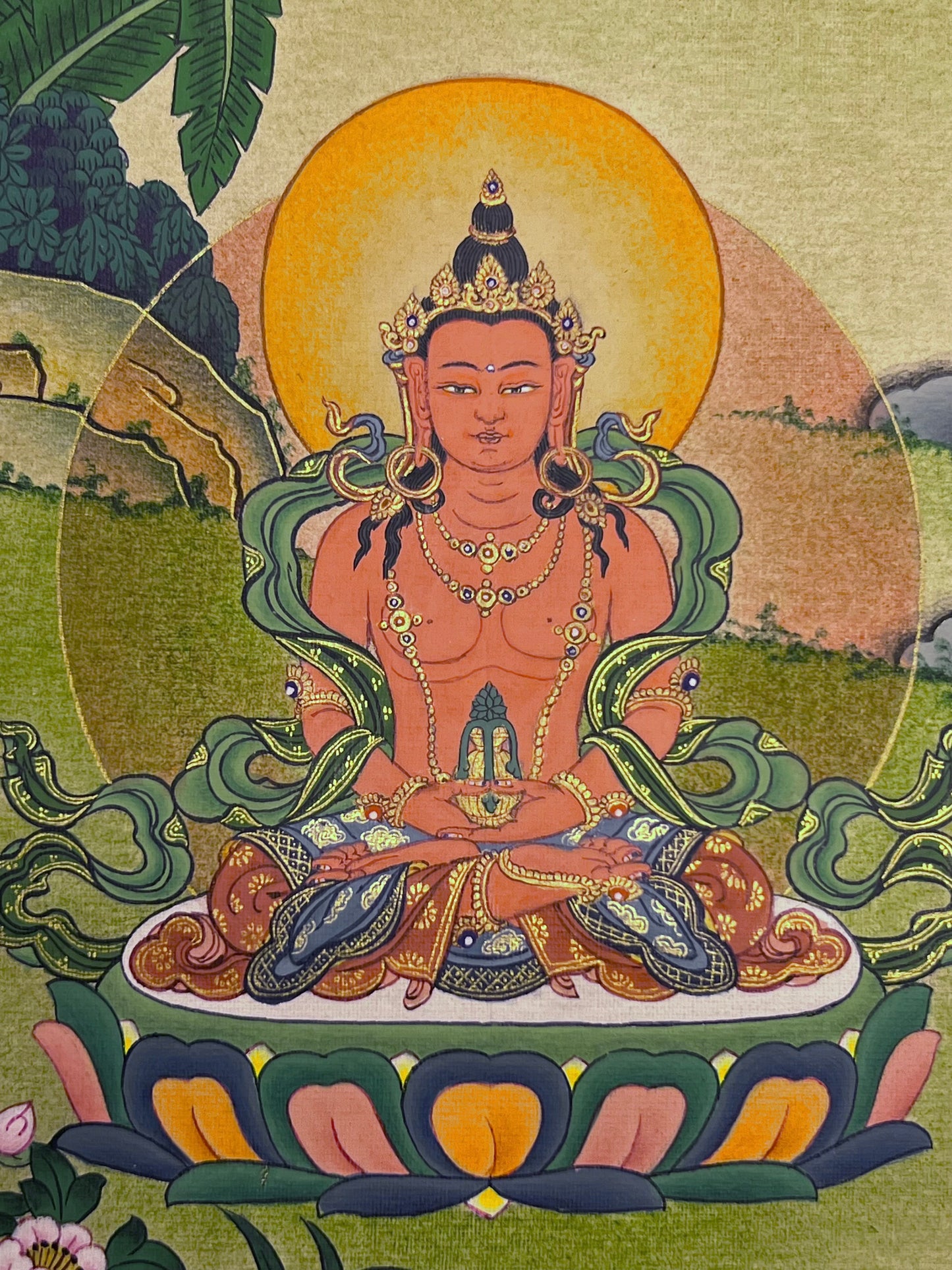 White Tara Karma Gadri Long Life Unbrocaded Thangka