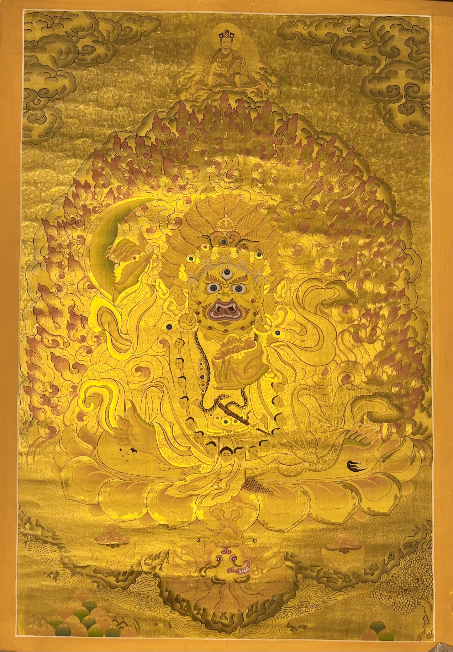 Mahakala Gold Unbrocaded Thangka