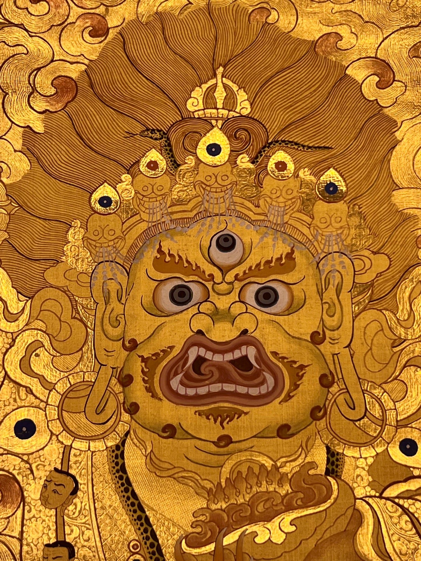 Mahakala Gold Unbrocaded Thangka