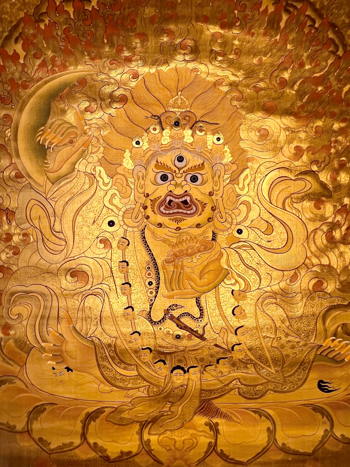 Mahakala Gold Unbrocaded Thangka