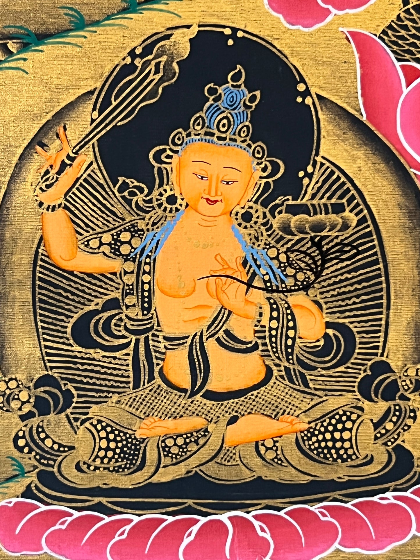 Thousand Armed Avalokiteshvara Gold Brocade Thangka