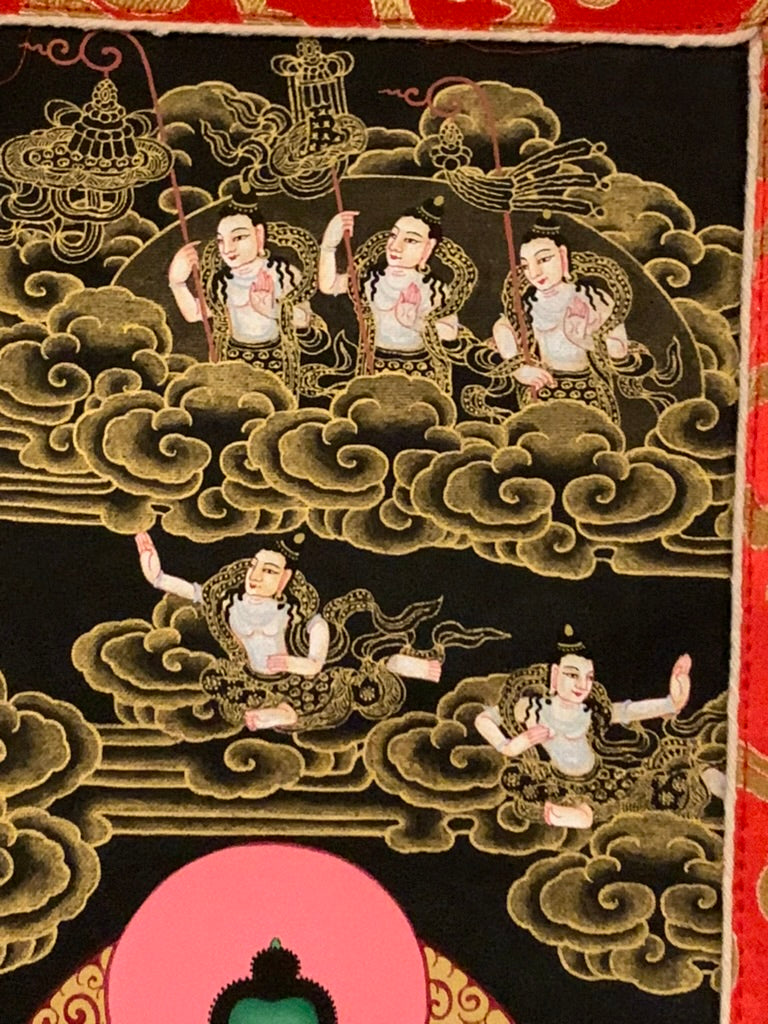 Thousand Armed Avalokiteshvara Five Dhyani Buddha Thangka