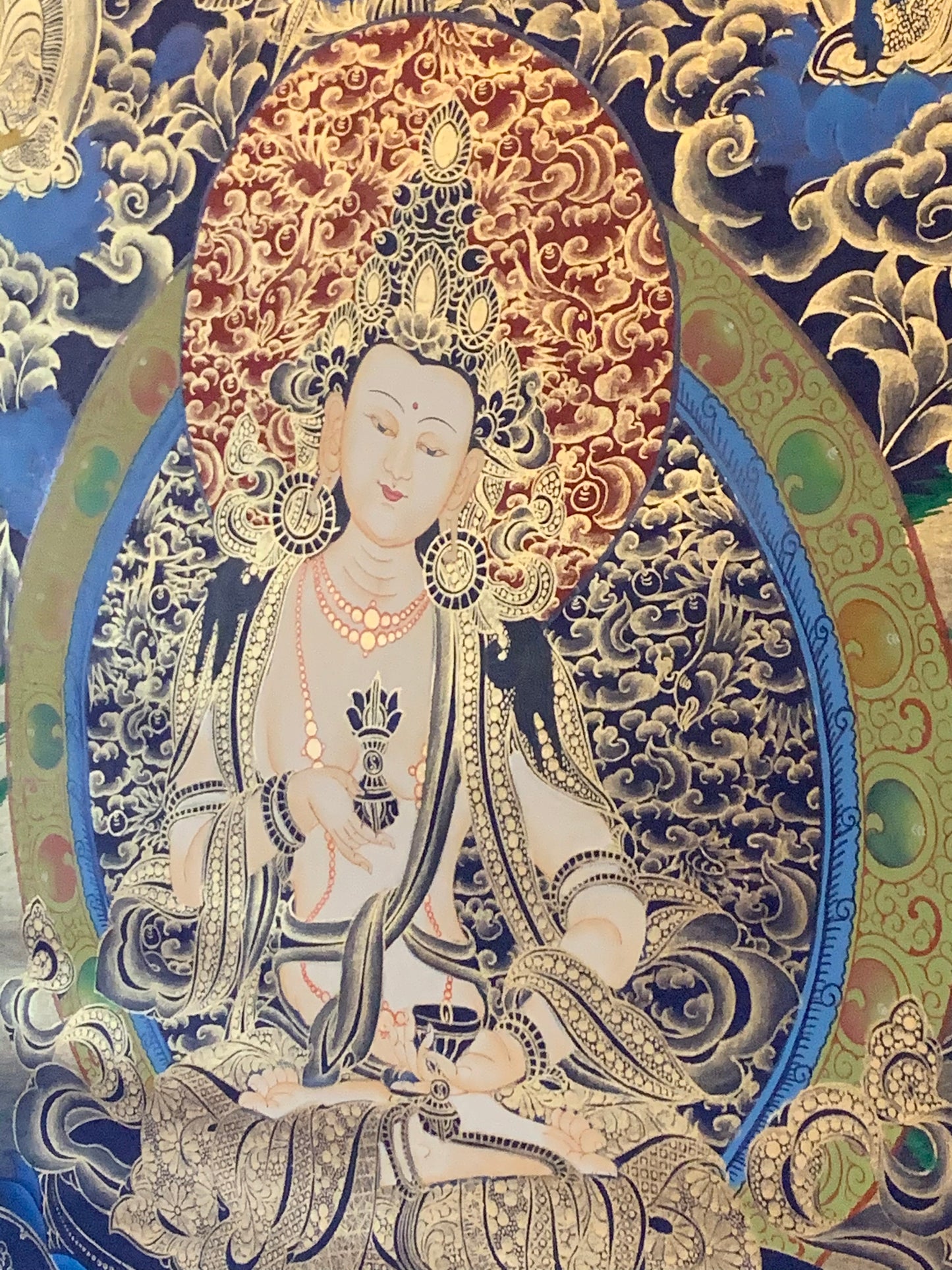 Vajrasattva Black Gold Thangka