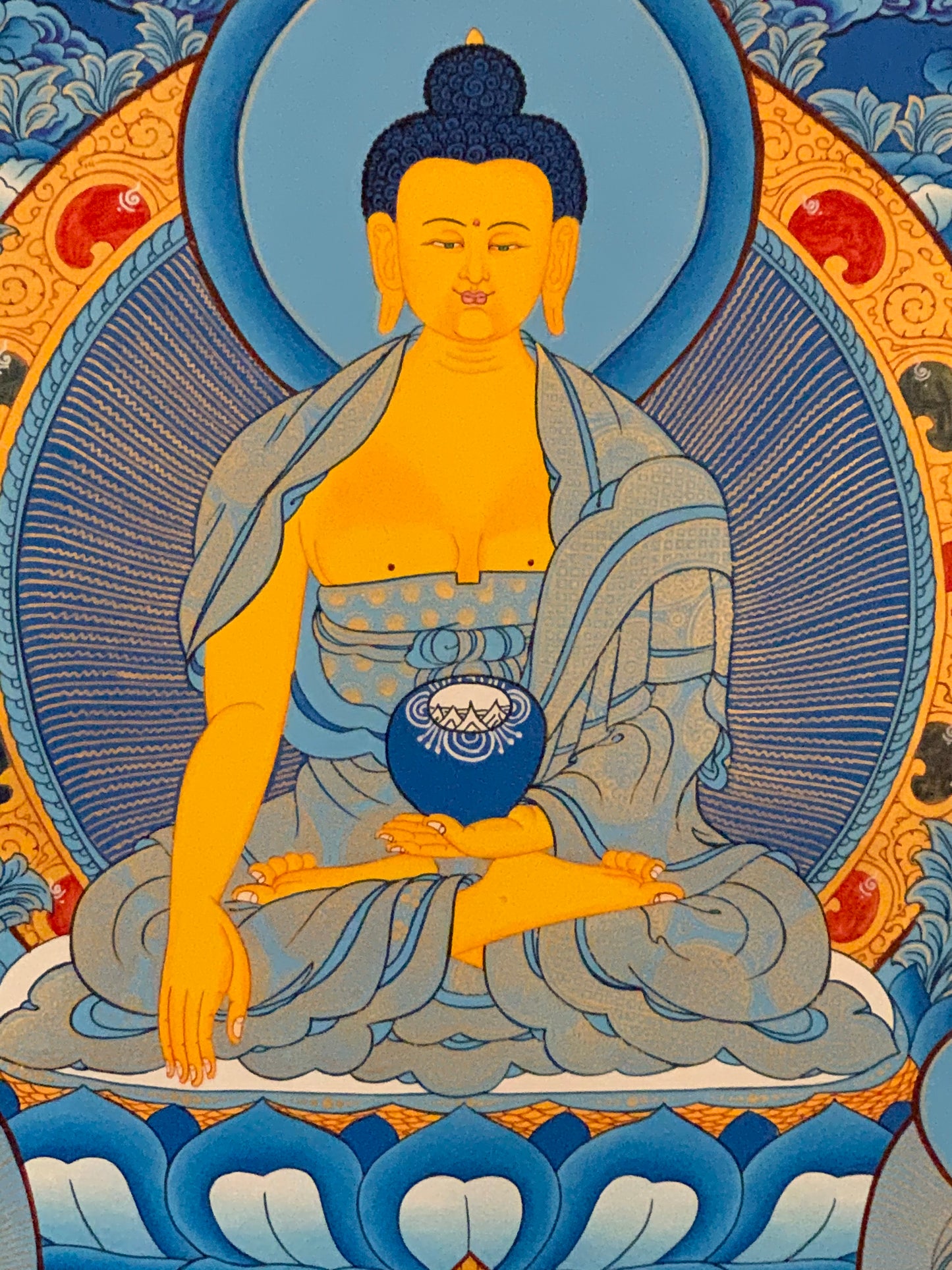 Shakyamuni Five Dhyani BuddhaThangka