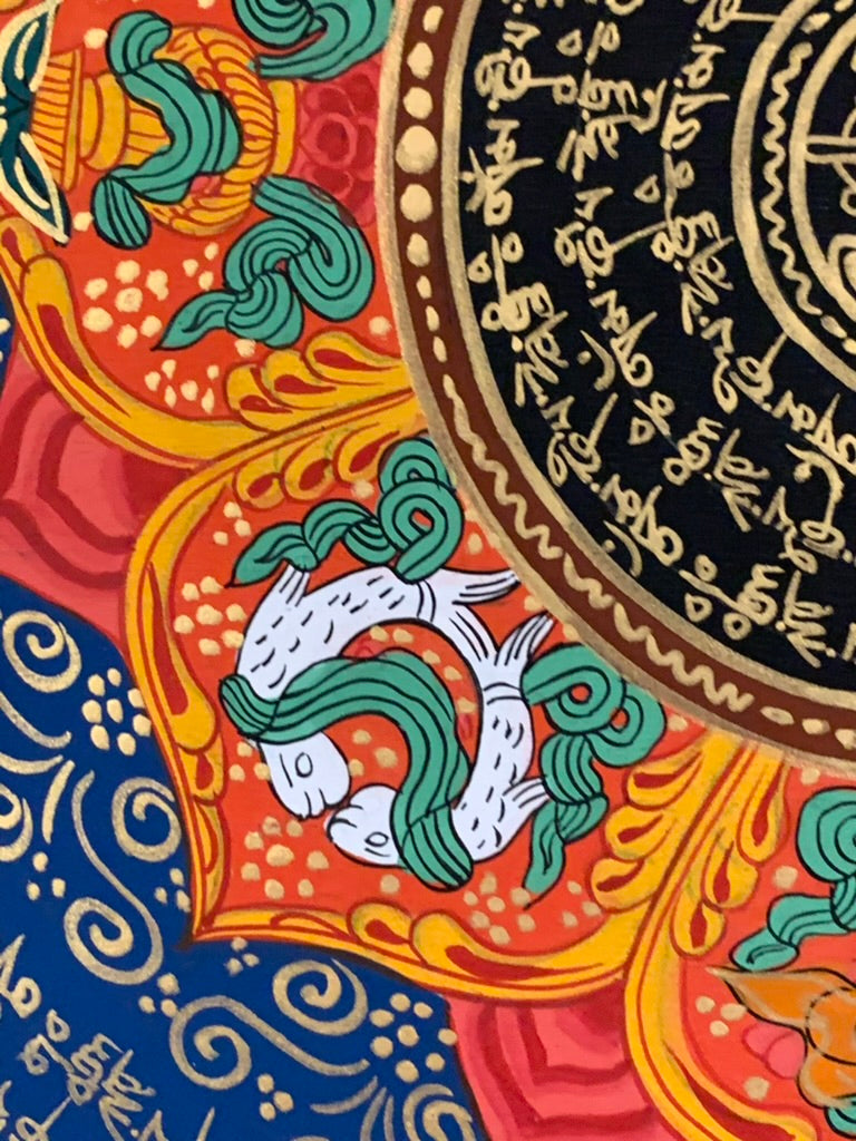 Mantra Dorje Eight Auspicious Symbols Thangka