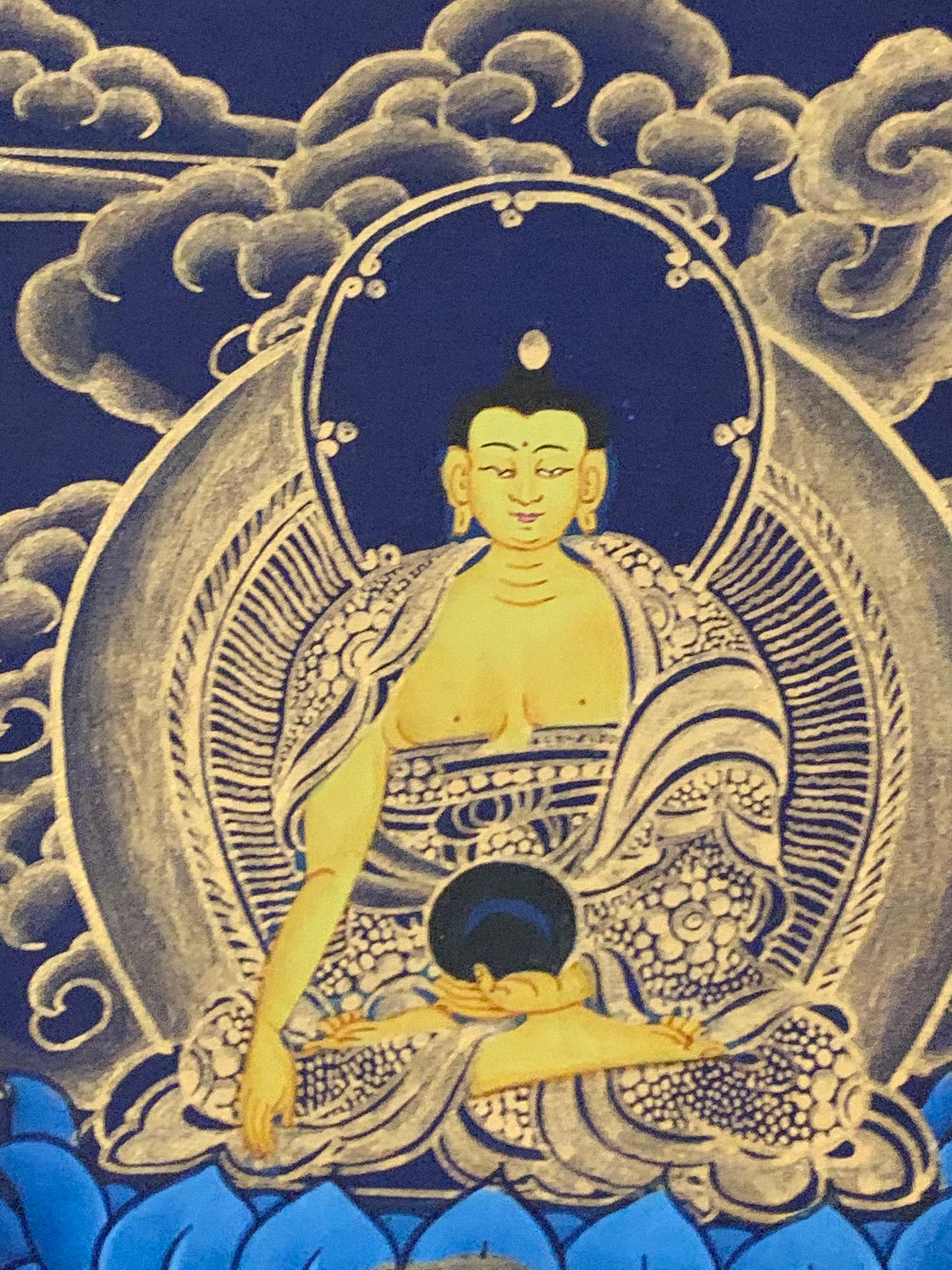 Vajrasattva Black Gold Thangka