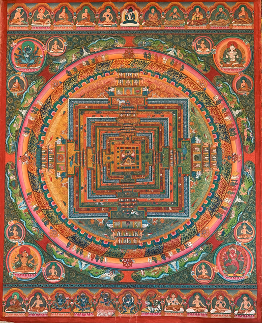 Kalachakra Mandala Unbrocaded Thangka