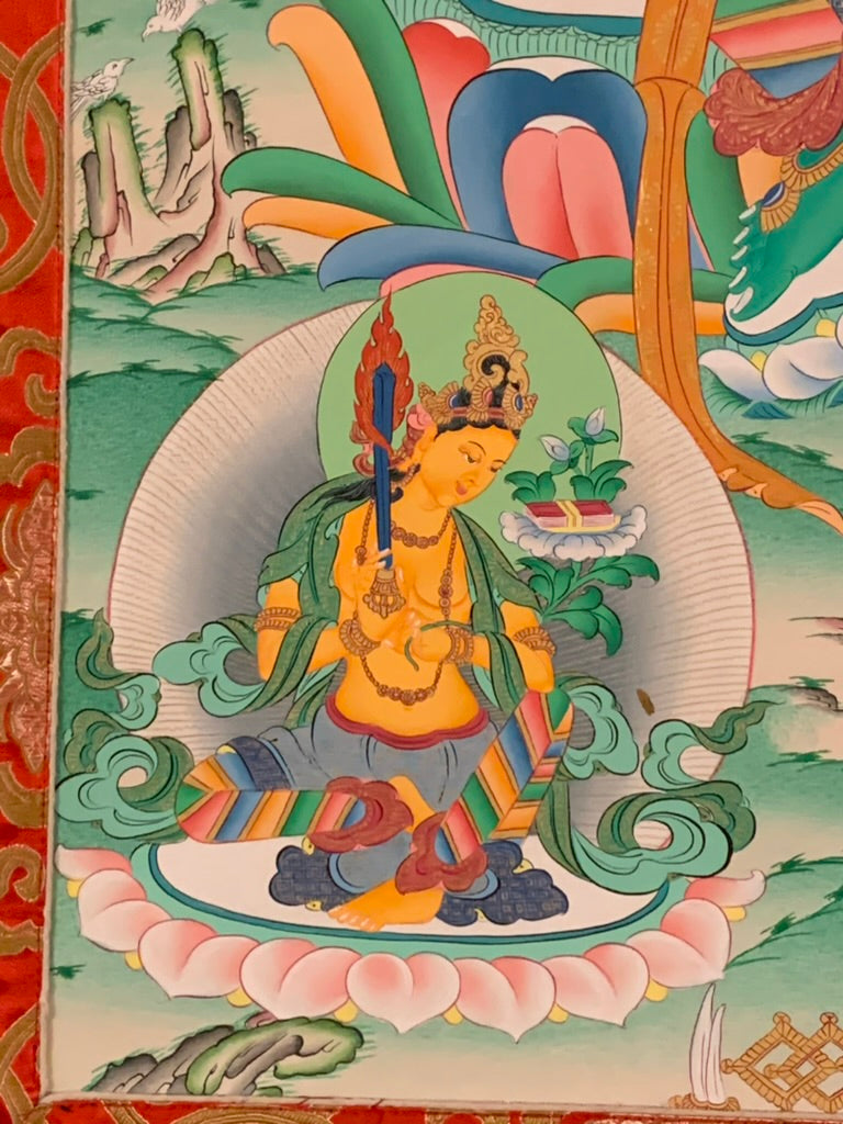 Green Tara Green Brocade Thangka