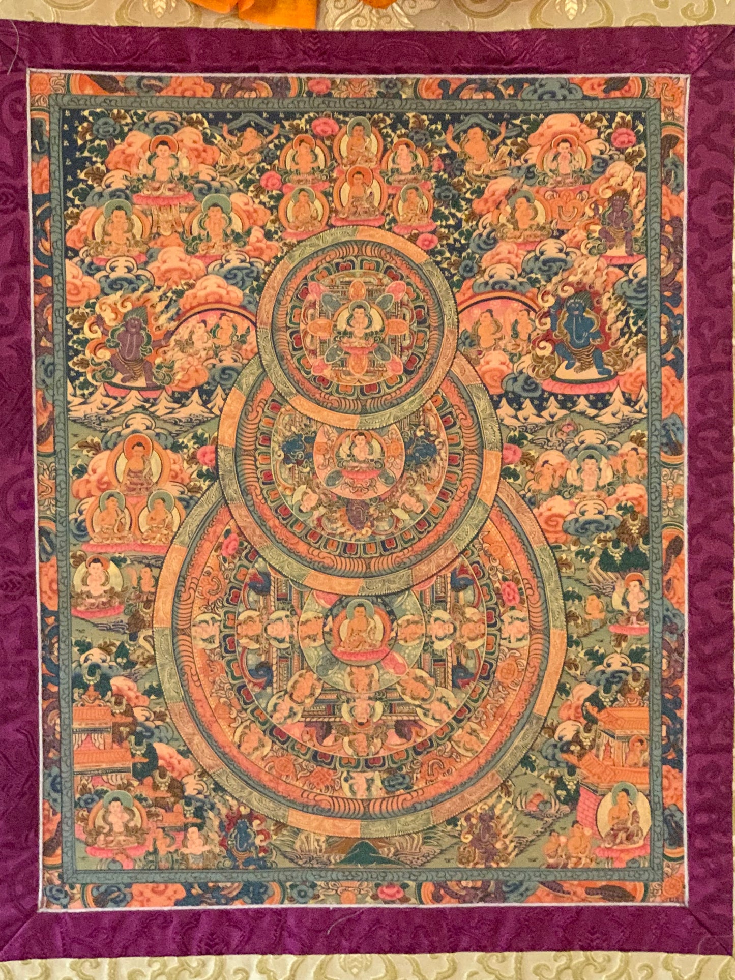 Three World Triple Mandala Thangka