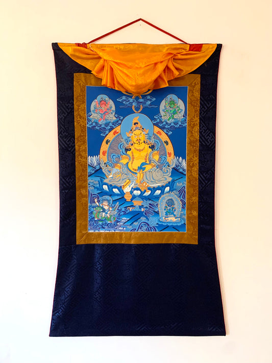 Yellow Dzambhala Thangka