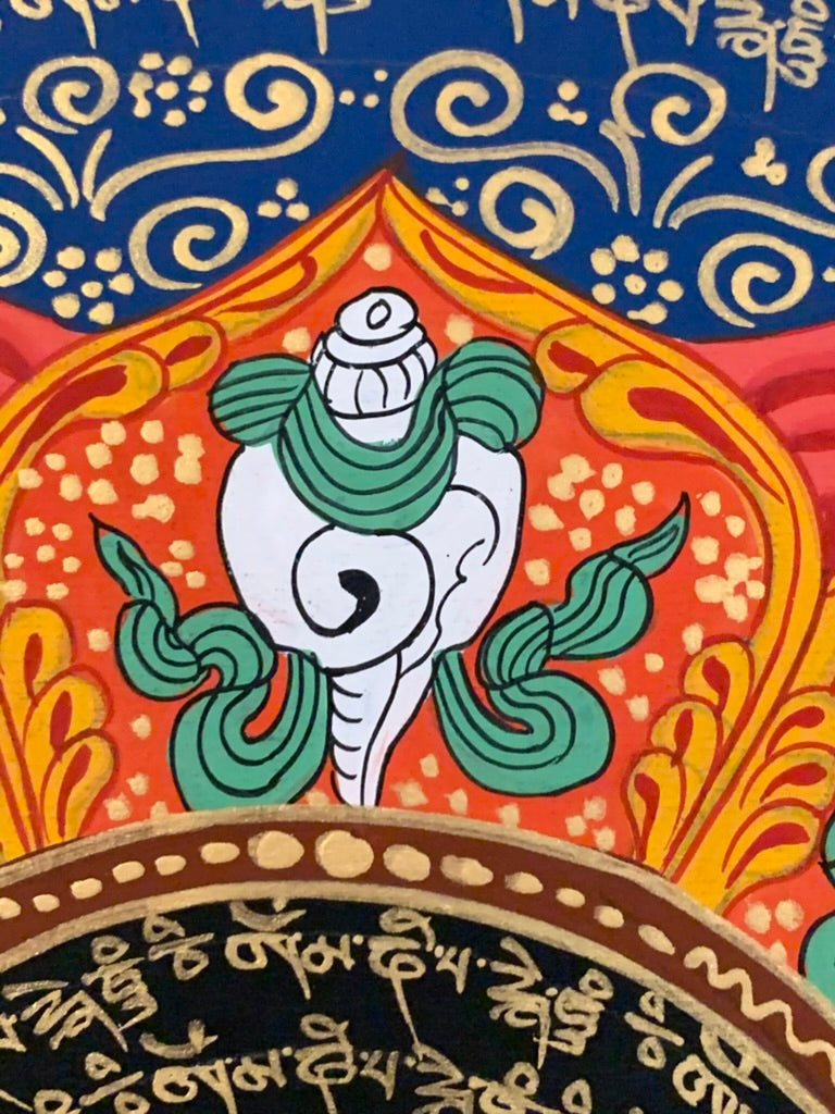 Mantra Dorje Eight Auspicious Symbols Thangka