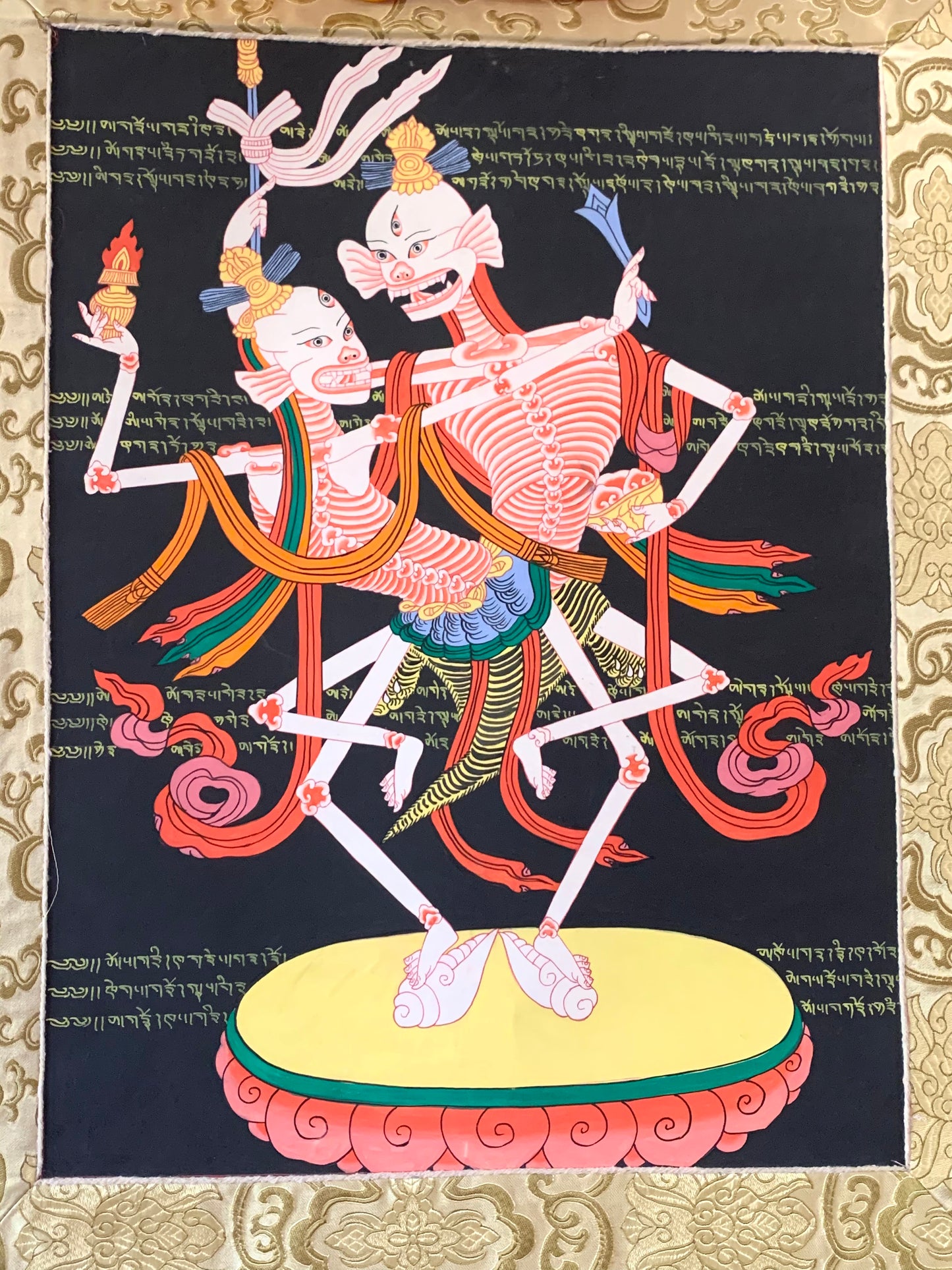 Dancing Citipati Thangka