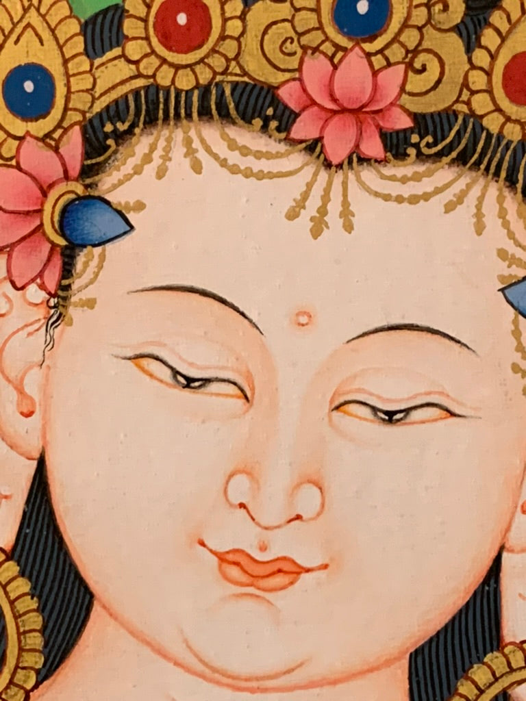 Vajrasattva Floral Thangka