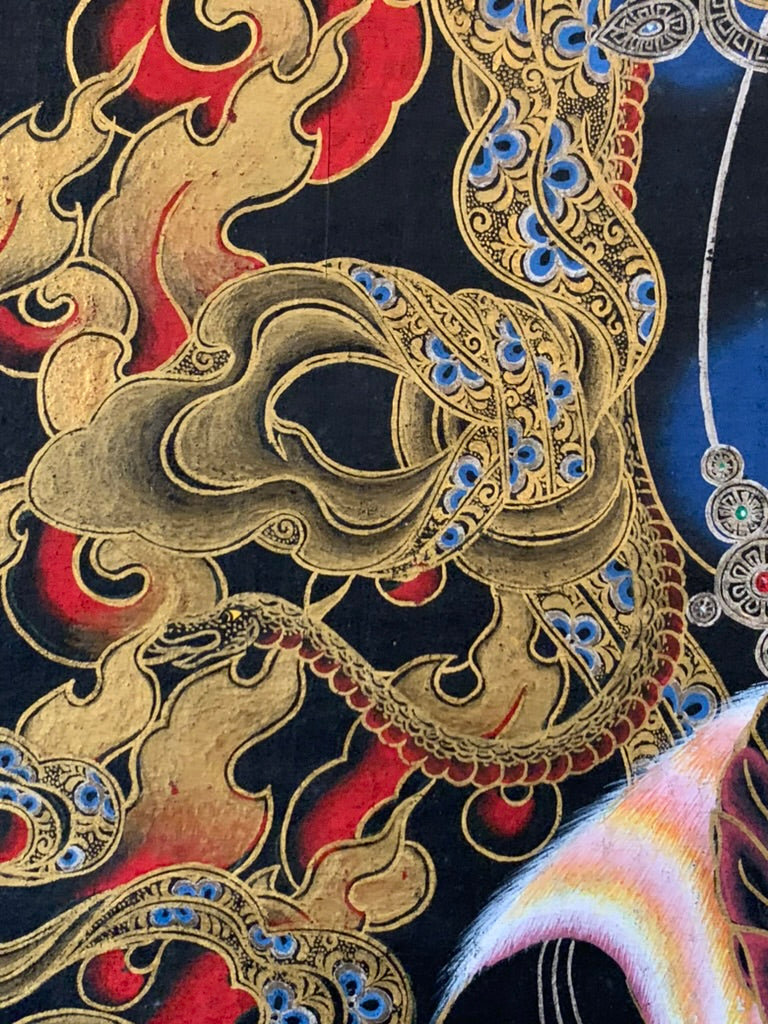 Vajrapani Black Thangka