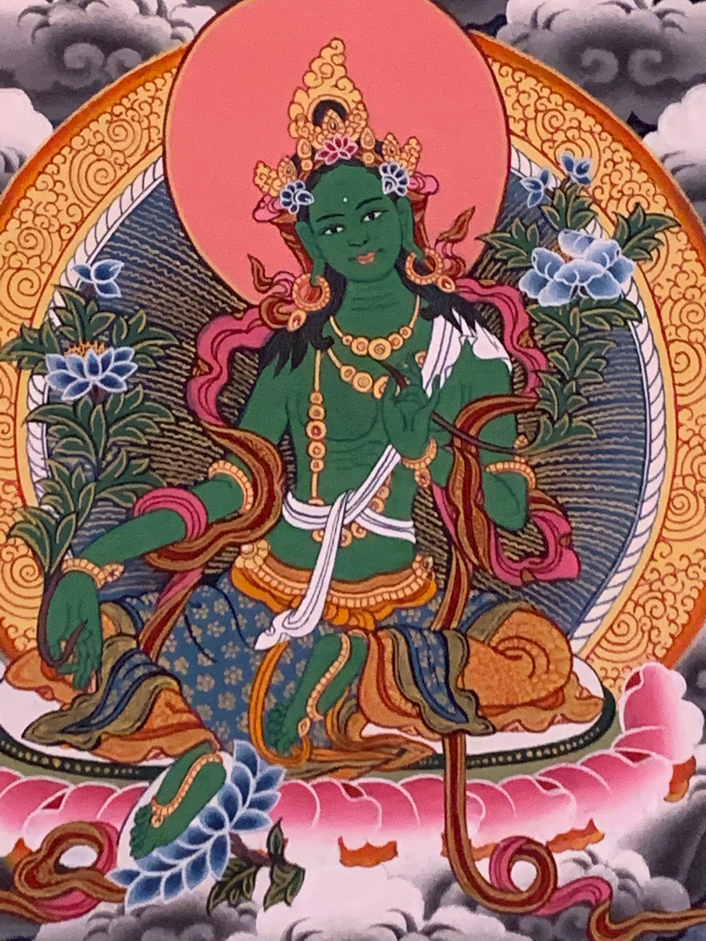 Thousand Armed Avalokiteshvara Compassion Dragon Brocade Thangka