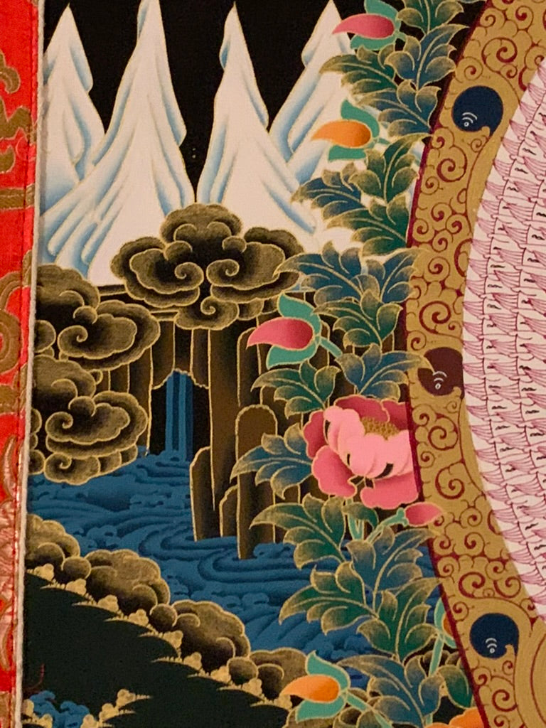 Thousand Armed Avalokiteshvara Five Dhyani Buddha Thangka