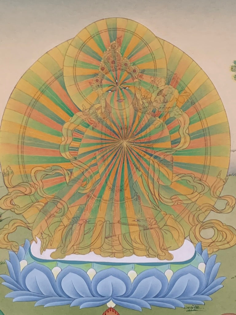 White Tara Rainbow Body Long Life Thangka