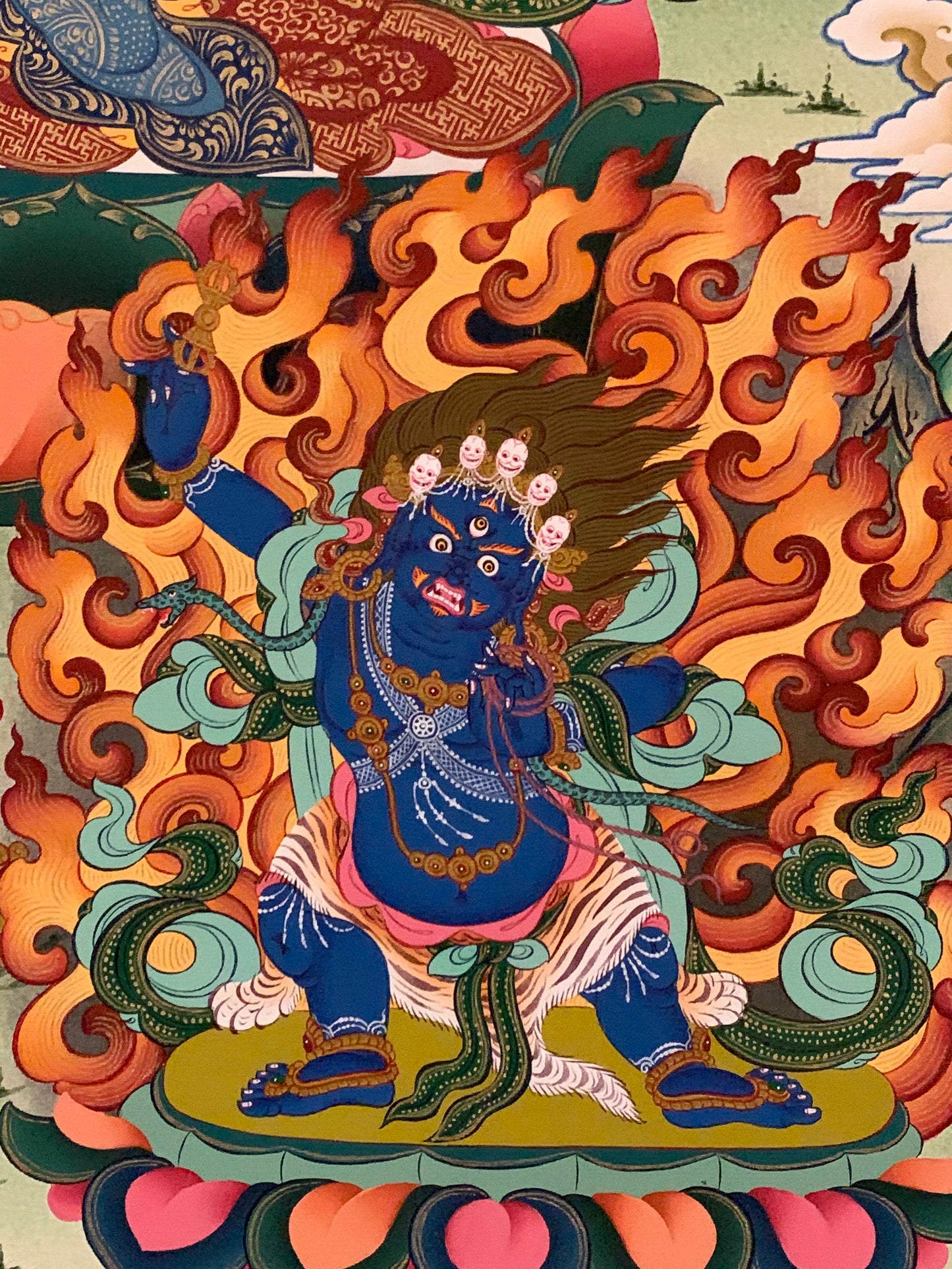 Chenrezig Dragon Brocade Thangka