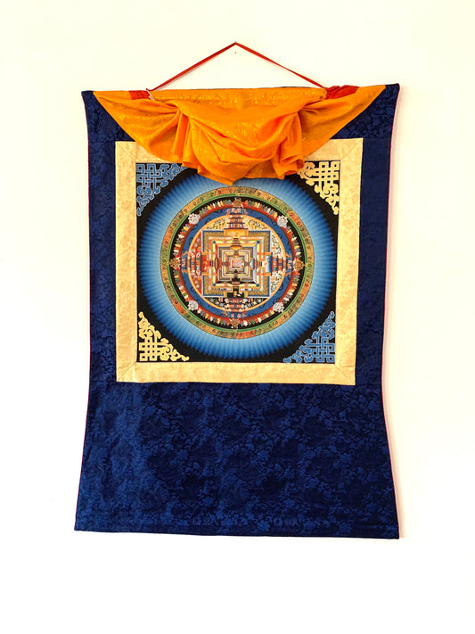 Kalachakra Blue Mandala Blue Brocade