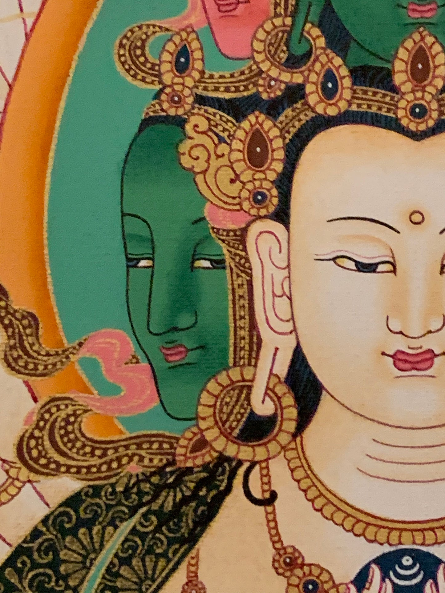 Thousand Armed Avalokiteshvara Five Dhyani Buddha Thangka