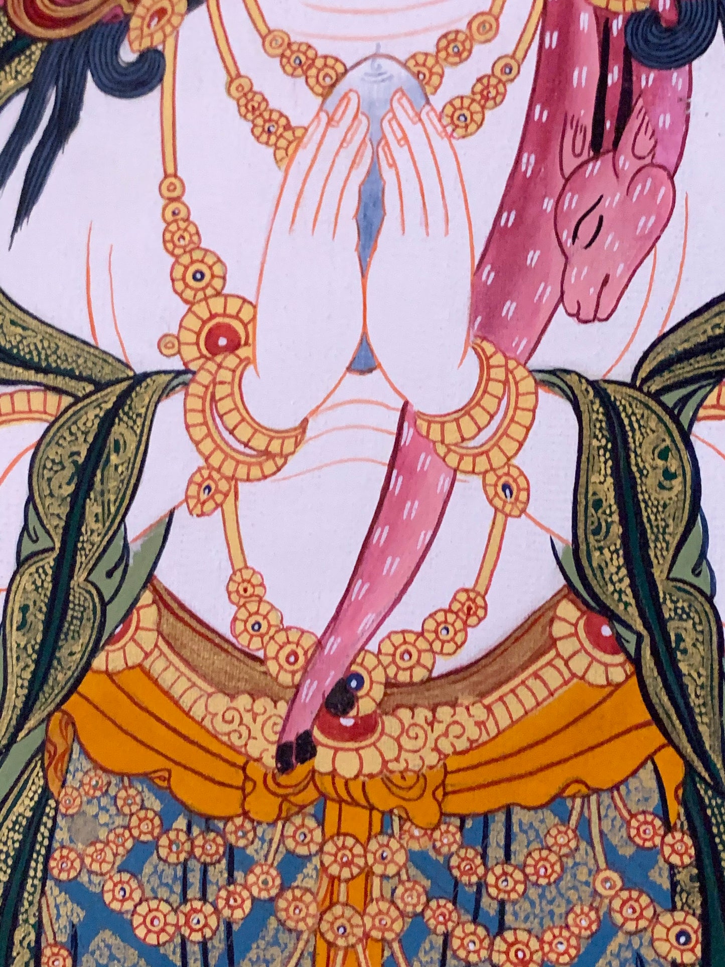 Thousand Armed Avalokiteshvara Compassion Dragon Brocade Thangka