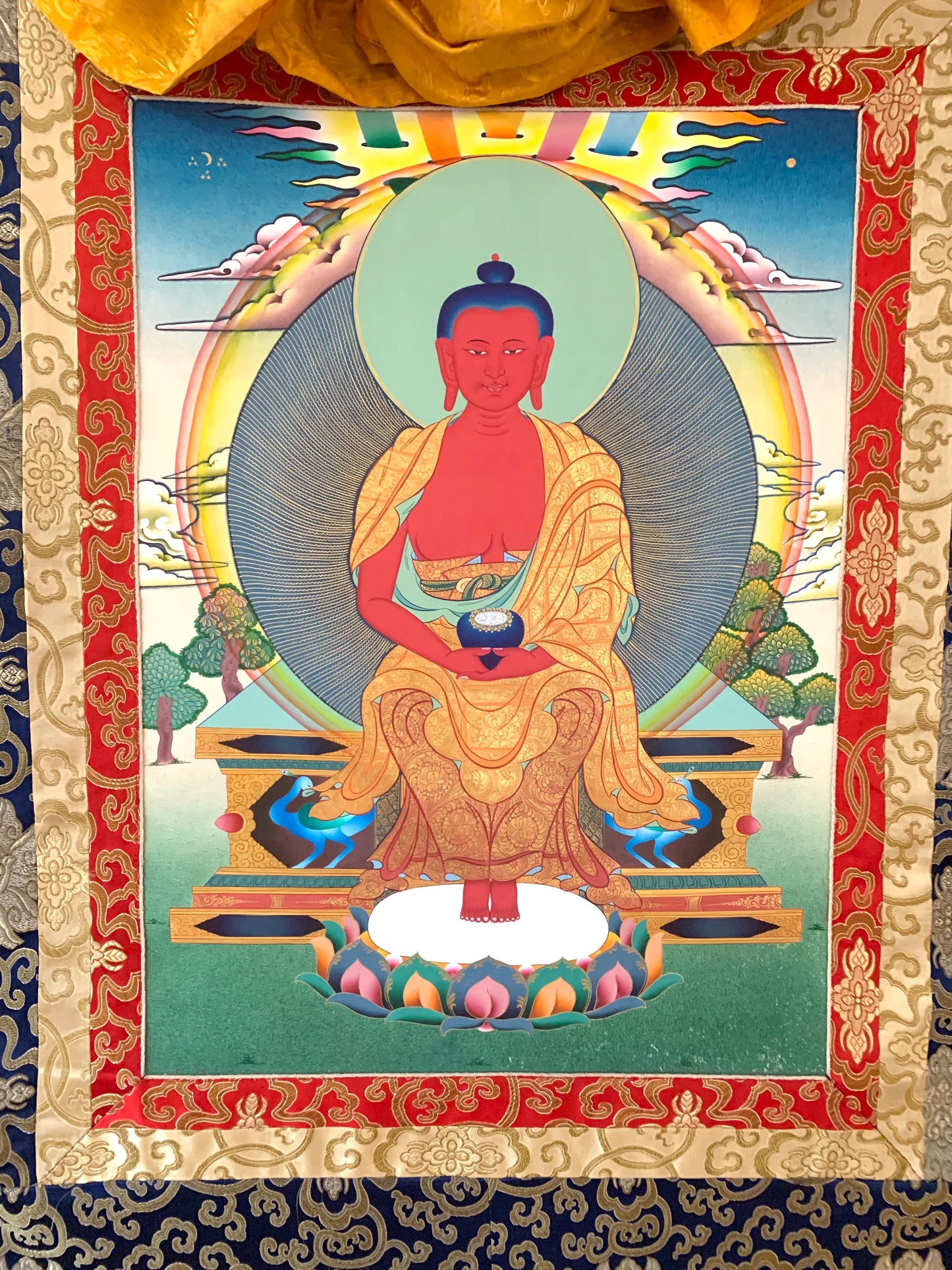 Enthroned Amitabha Thangka