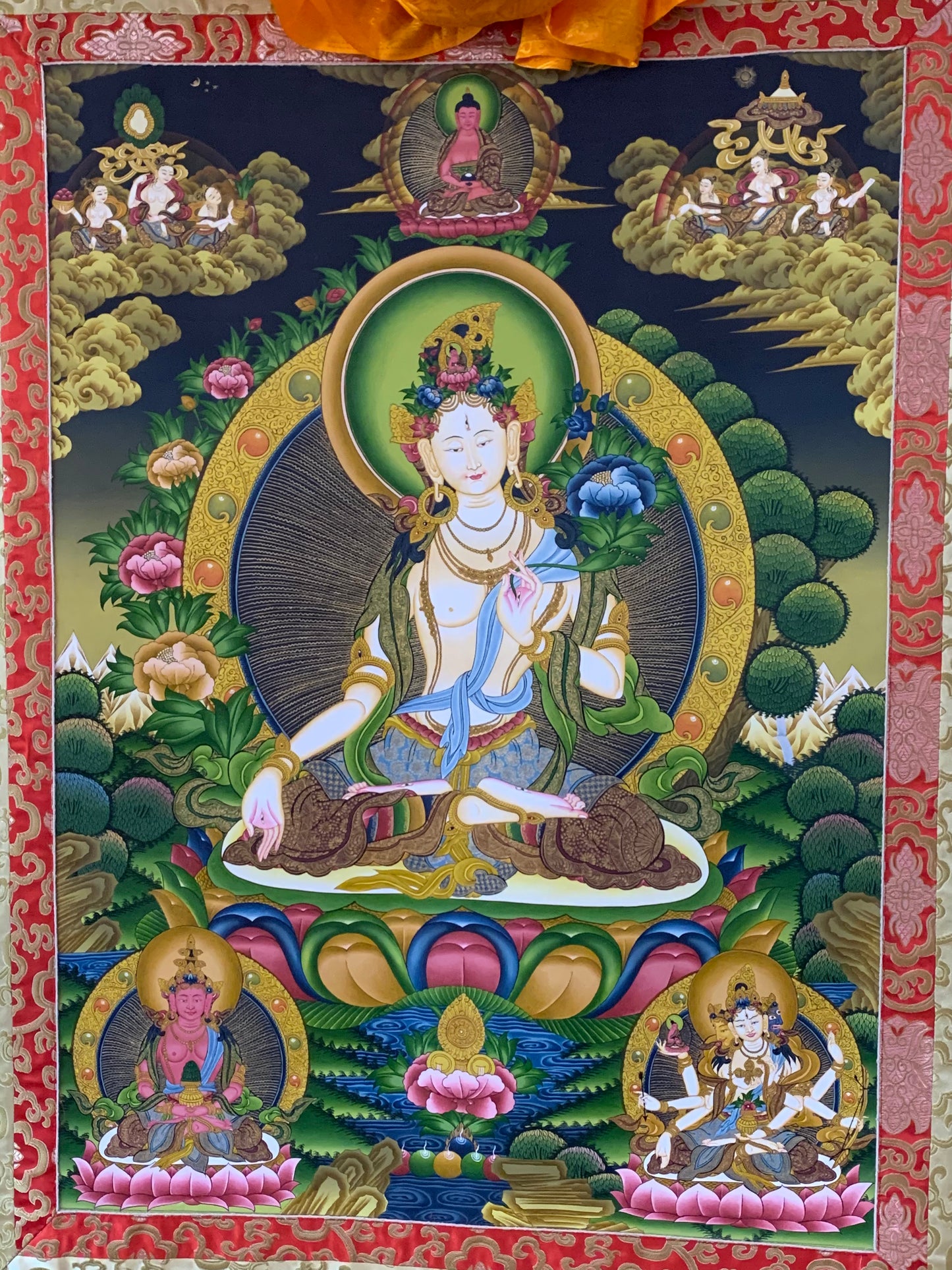 White Tara Long Life Thangka