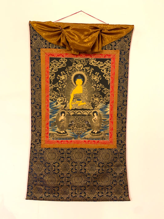 Shakyamuni Black Gold Thangka