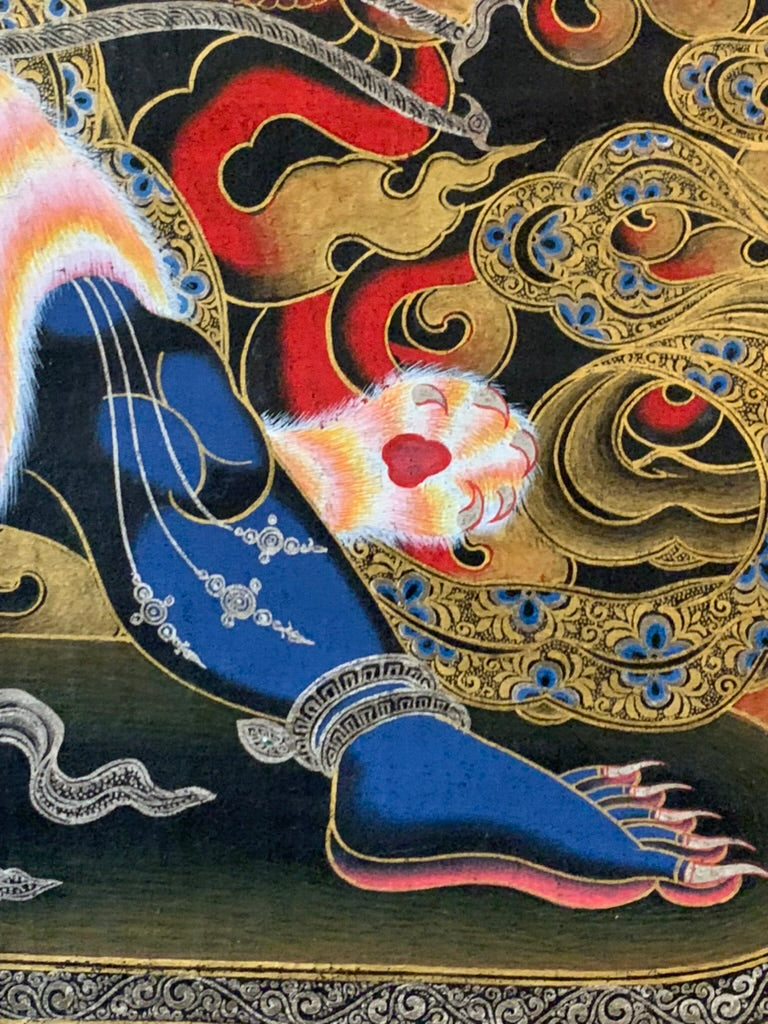 Vajrapani Black Thangka