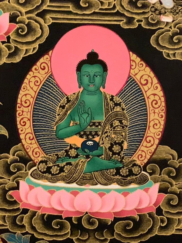 Thousand Armed Avalokiteshvara Five Dhyani Buddha Thangka