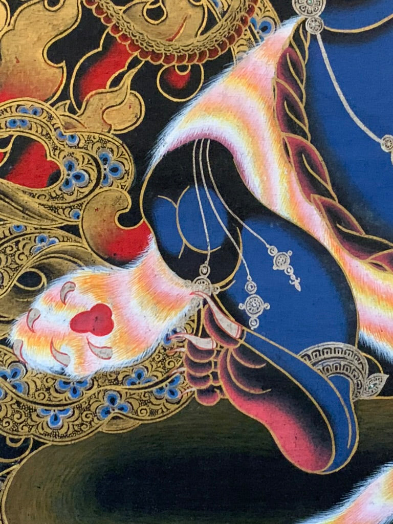 Vajrapani Black Thangka