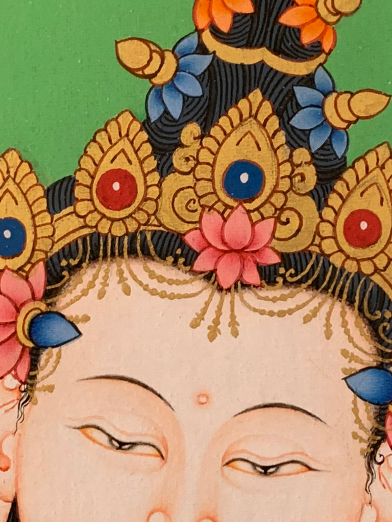 Vajrasattva Floral Thangka