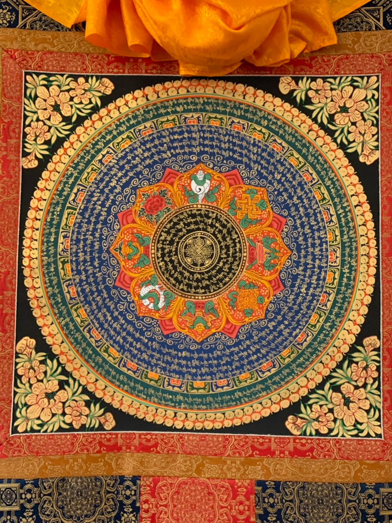 Mantra Dorje Eight Auspicious Symbols Thangka