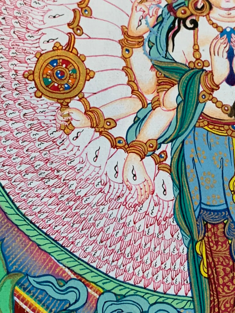 Avalokiteshvara Bird Mandala Unbrocaded Thangka