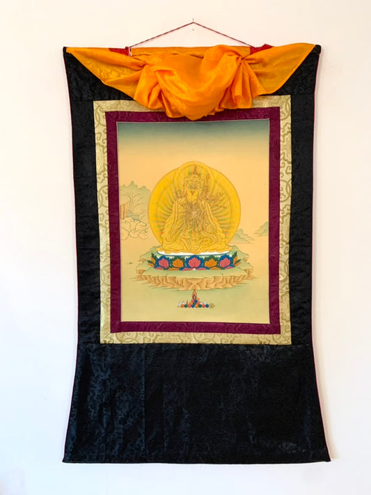 Rainbow Body Guru Rinpoche Karma Gadri Thangka