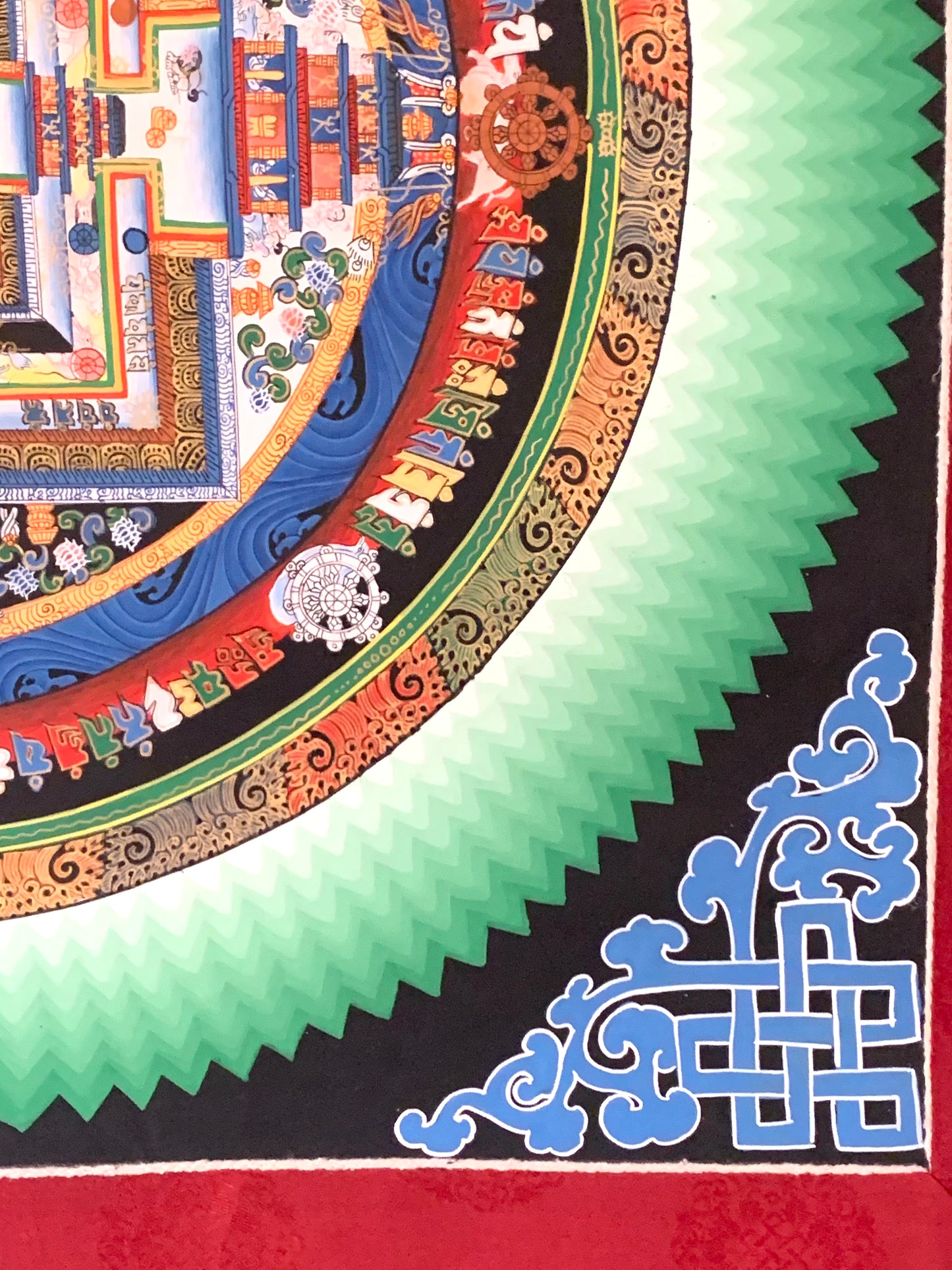 Kalachakra Green Mandala Black Brocade