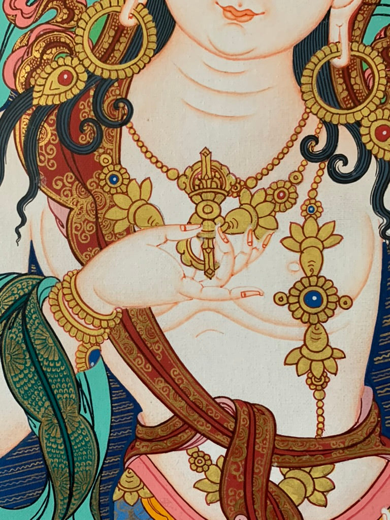 Vajrasattva Floral Thangka