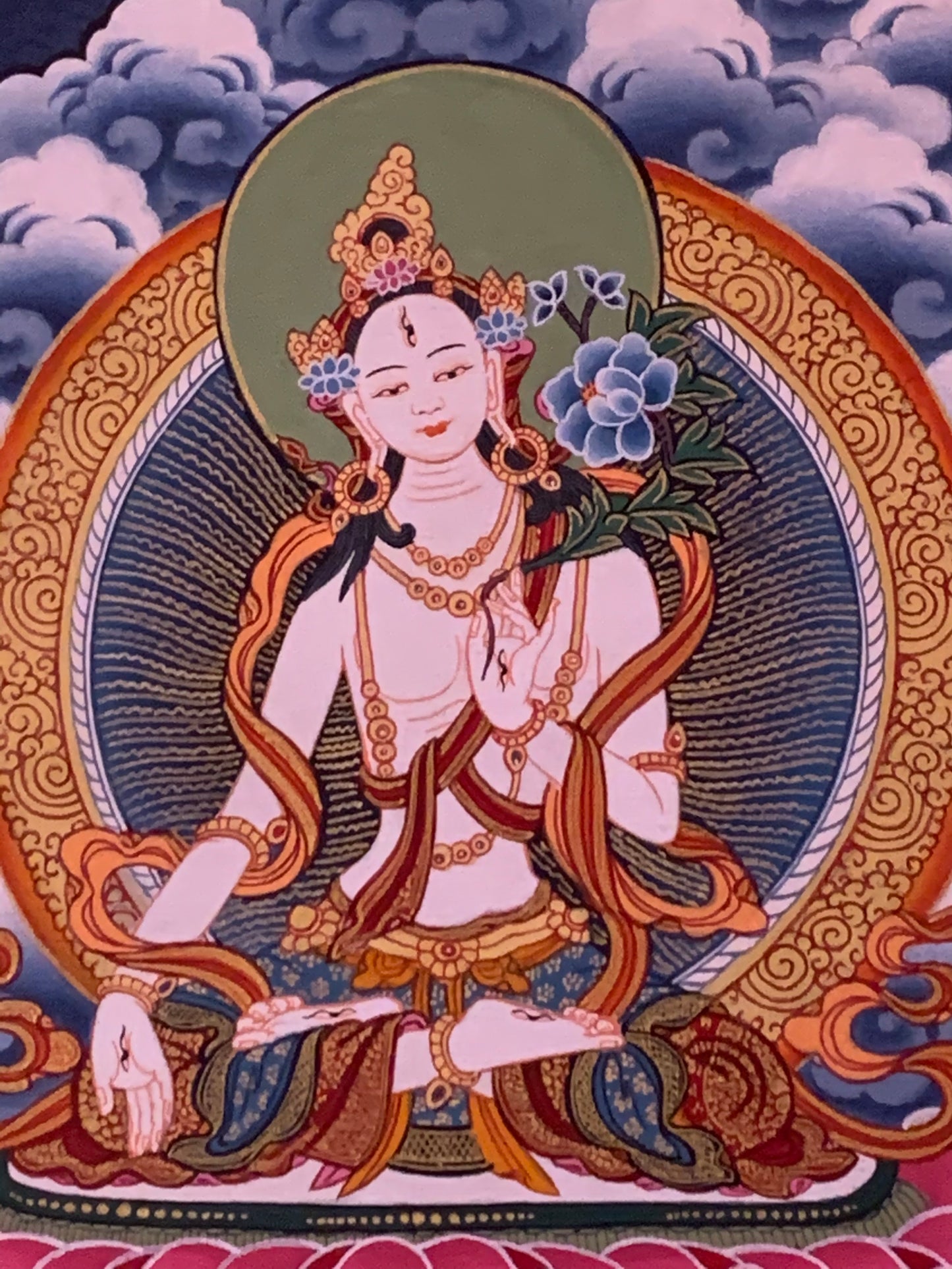 Thousand Armed Avalokiteshvara Compassion Dragon Brocade Thangka