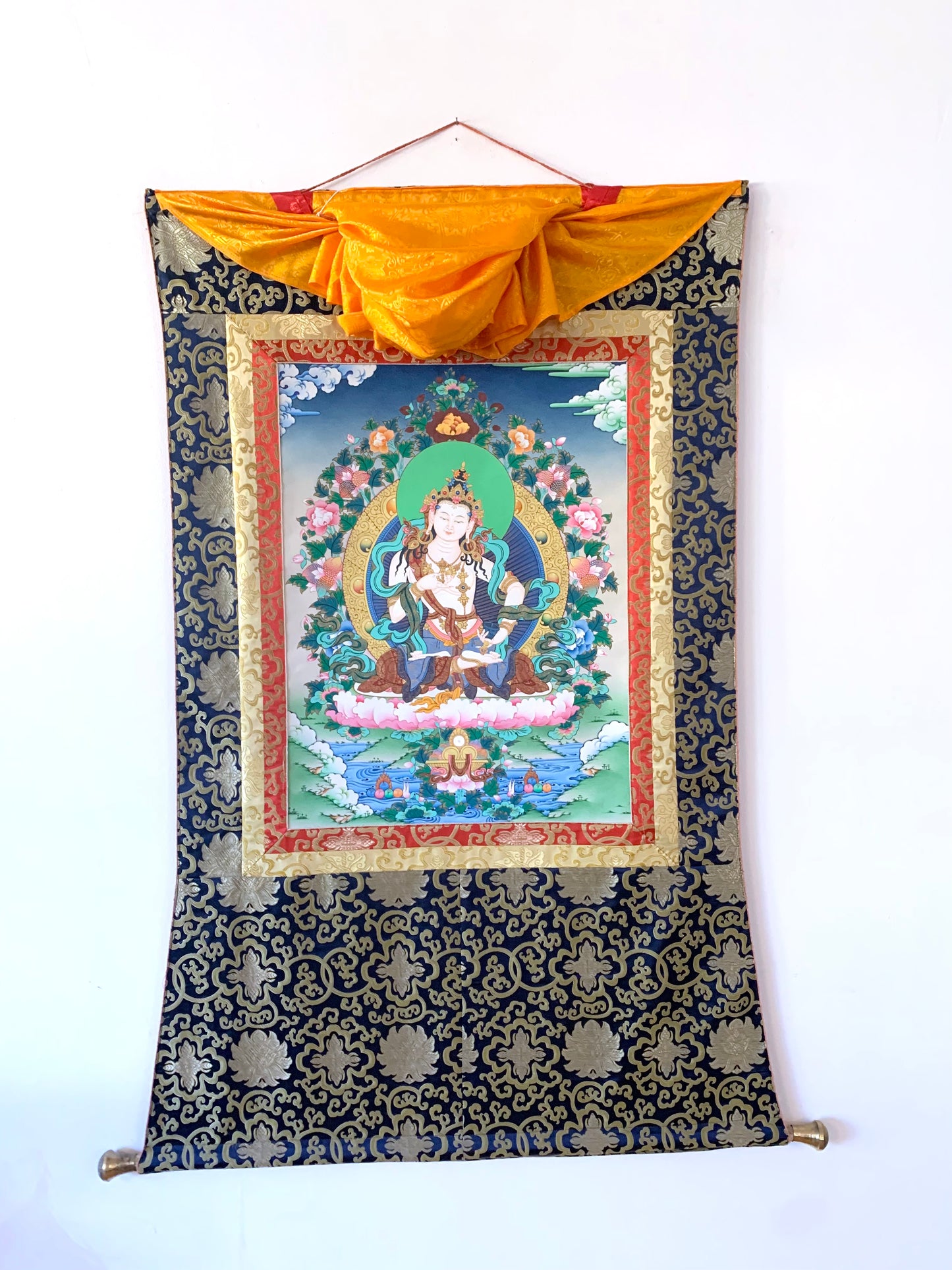 Vajrasattva Floral Thangka