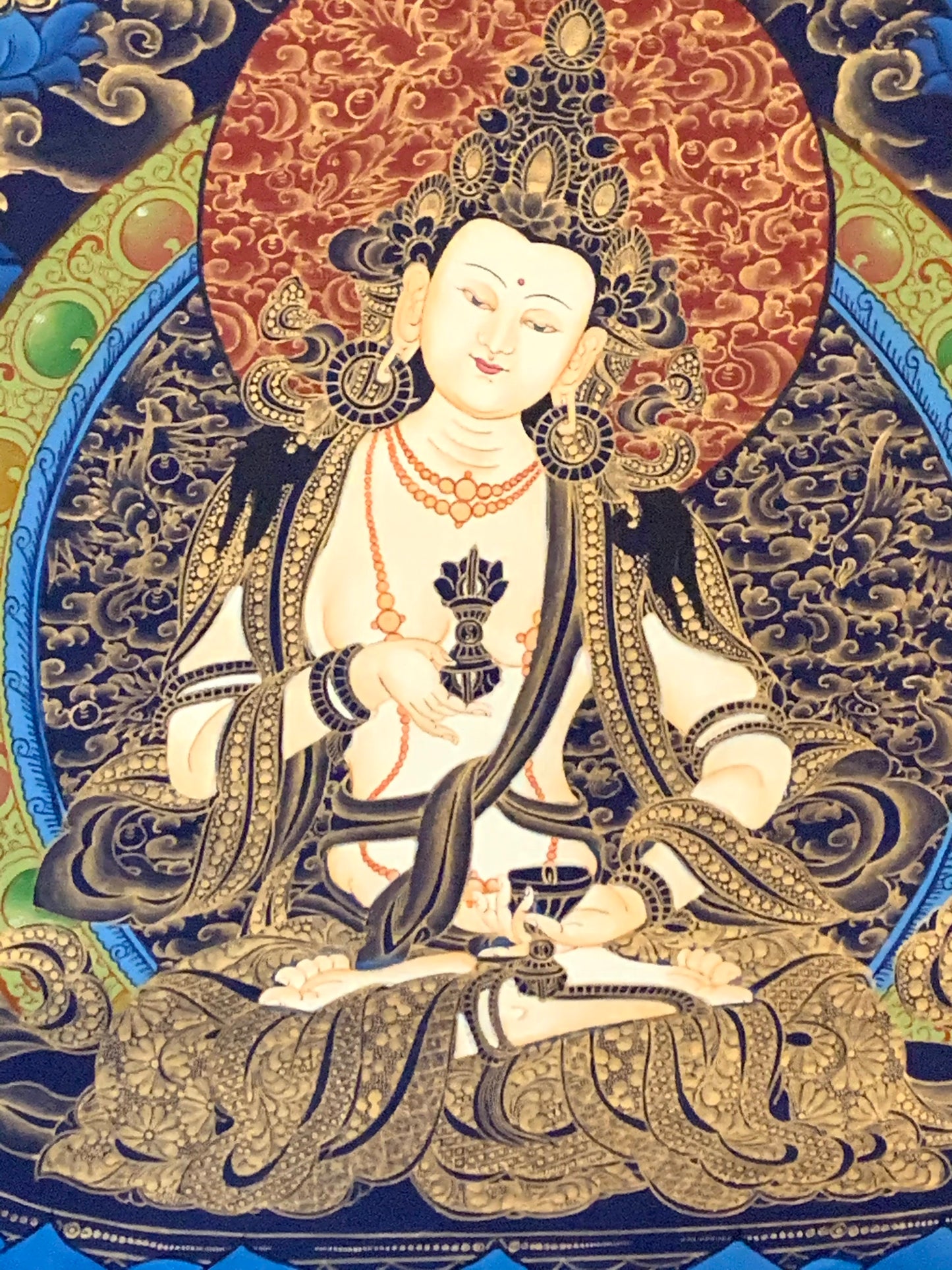 Vajrasattva Black Gold Thangka