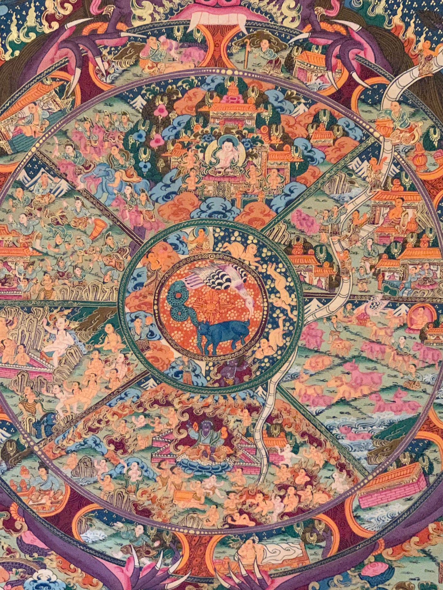 Bhavacakra Wheel of Existence Thangka