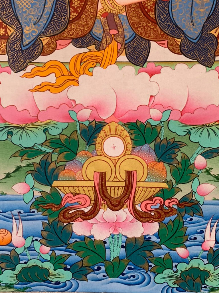 Vajrasattva Floral Thangka