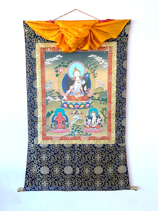 White Tara Long Life Thangka