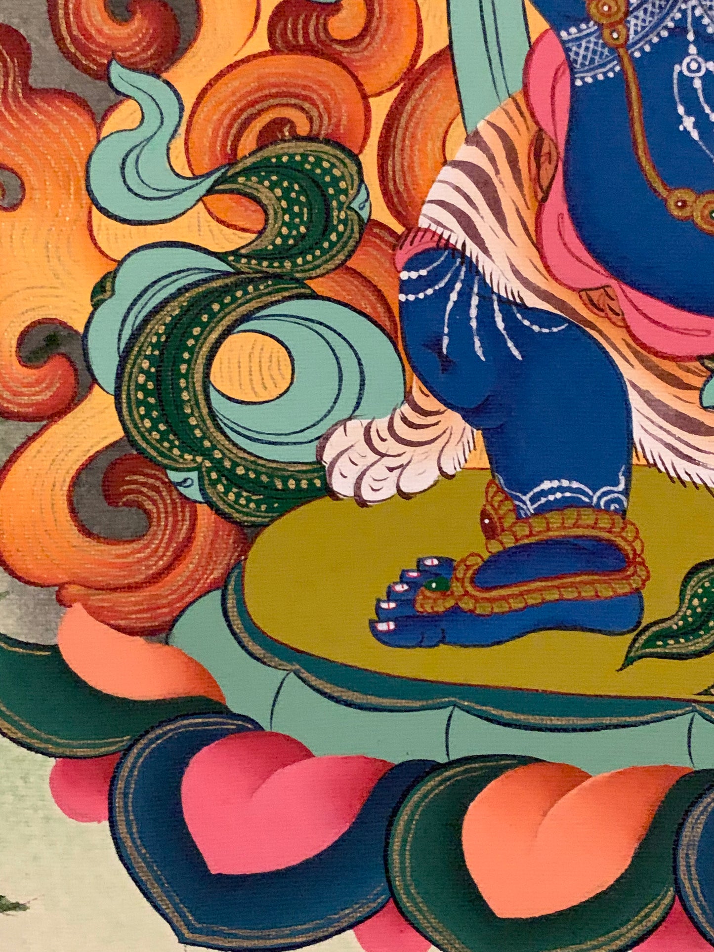 Chenrezig Dragon Brocade Thangka