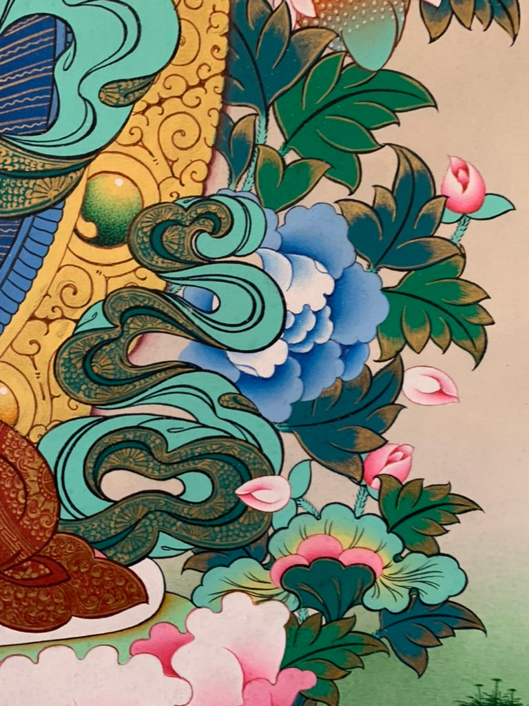 Vajrasattva Floral Thangka